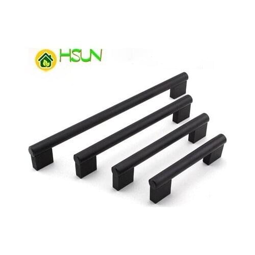 Large Dresser Drawer Pulls Handles Knobs Door Handle Black Kitchen Cabinet Pulls Handles Furniture Hardware 128mm 160mm 192mm