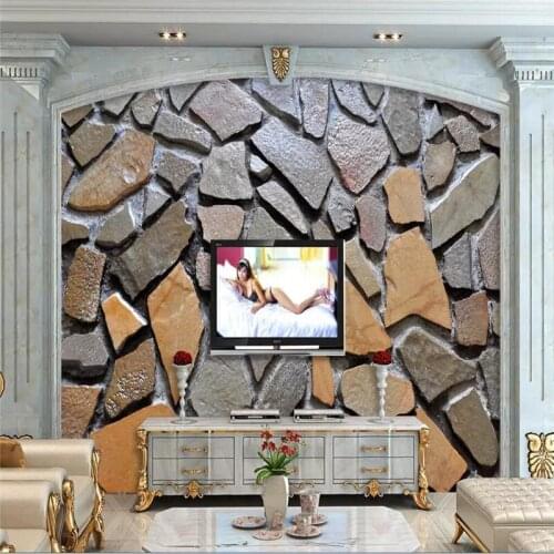 Decorative wallpaper Stone wall and brick wall 3D TV background wall