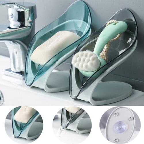 Bathroom Soap Holder Leaf Shape Soap Box Kitchen Dish Storage Box Non-slip Drain Soap Storage Case Container Bathroom accessorie