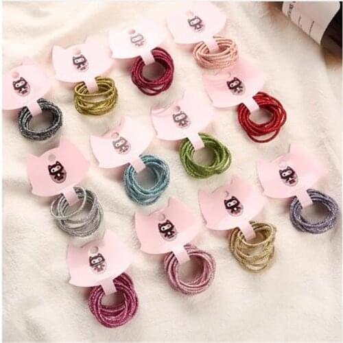 10Pcs/Card Child Rubber Bands Hair Accessories Wholesale New Fashion Candy Colors Hair Rope Ties Elastics For Girls Kids