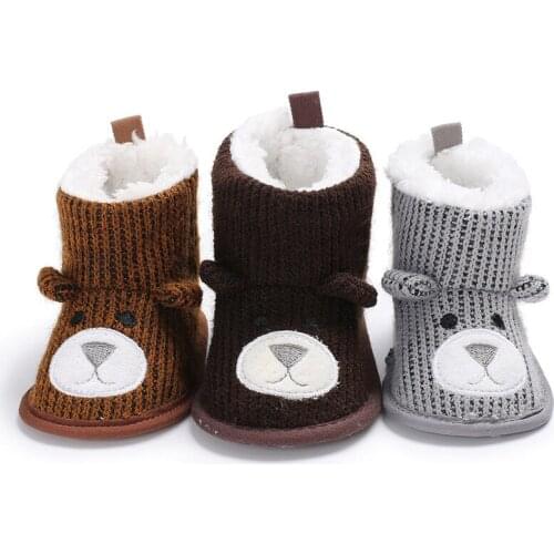 Baby Winter Boots Infant Toddler Newborn Cute Cartoon Bear Shoes Girls Boys First Walkers Warm Snowfield Booties Boot
