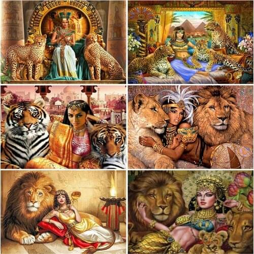 EverShine Diamond Painting Portrait Full Drill Square Diamond Embroidery Lion Cross Stitch Mosaic Animal Rhinestones Wall Decor