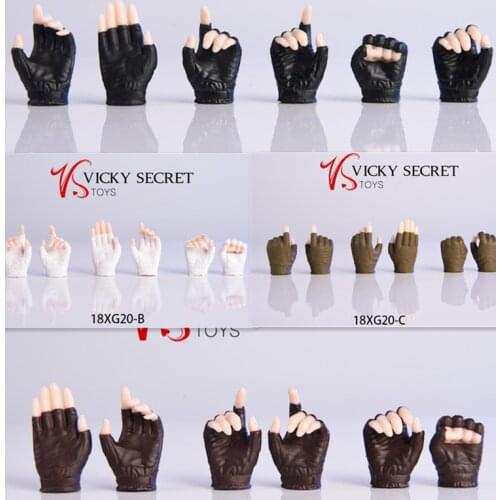 1/6 scale Female soldier figure body accessories black white glove hand type gun hand type fit 12 inch TBleague figure body doll