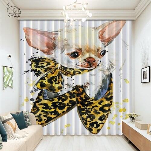 Artistic Dog Portrait Bedroom Curtains Hotel Luxury Curtains Home Decoration Accessories For Bedroom Room Curtain Micro Shading