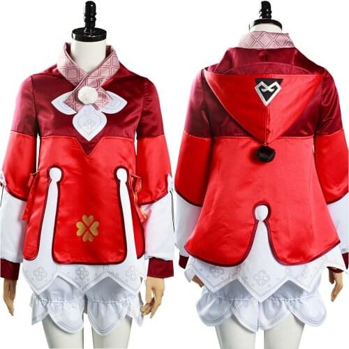 Game Genshin Impact Klee Cosplay Costume Coat Hat Outfits Halloween Carnival Suit