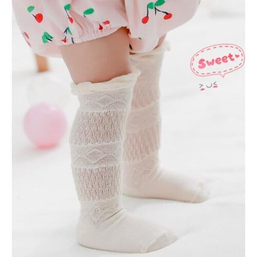 Summer Baby Anti-mosquito Socks Unisex Infant Boy Girsl Mesh Stockings Thin Knee High Socks Solid Coldr Lace Newborn 0-3 Years