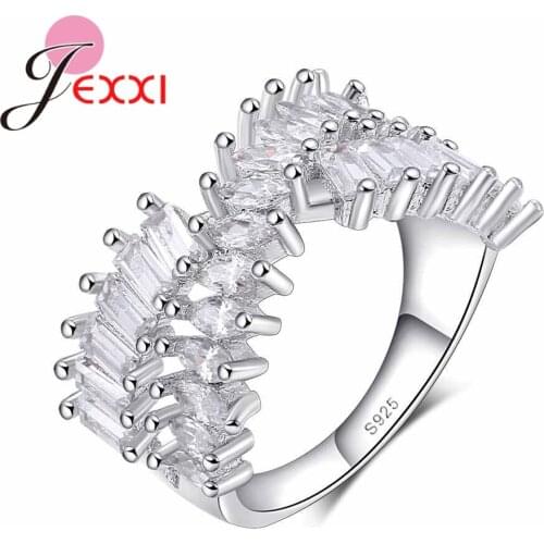 New Arrivel Unique Design Silver Color 925 Sterling Silver Finger Ring Birthday & Christmas Gift For Beautiful Girl