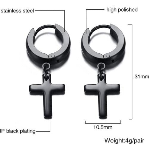 New Arrivals Multi-Specification Stainless Steel Cross Earrings Trendy Iadies' Earrings
