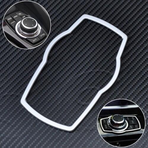 CITALL New Silver Car Acc Interior Multimedia Buttons Trim Cover Molding For BMW 1 3 4 5 7 Series X1 X3 X4 X5 X6 2013 2014