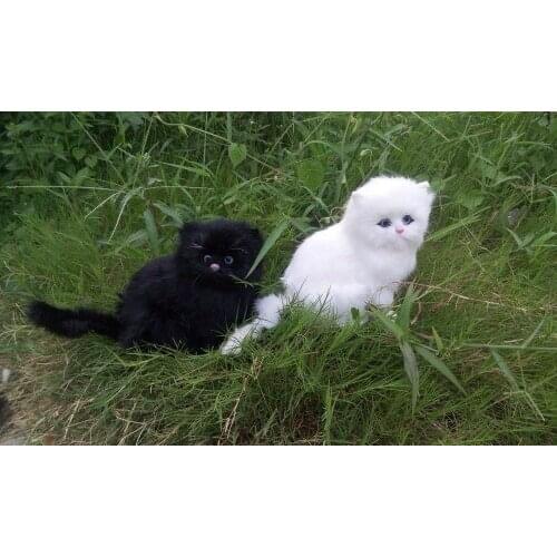 A pair of simulation cats polyethylene & fur cute cat models gift about 27x19cm183