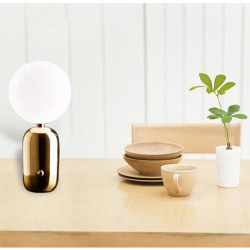 SGROW Modern Designer Creative Ball Table Lamp Northern Europe Lamp Light for Bedroom Glass Decorative Led Lampara with E27 Bulb