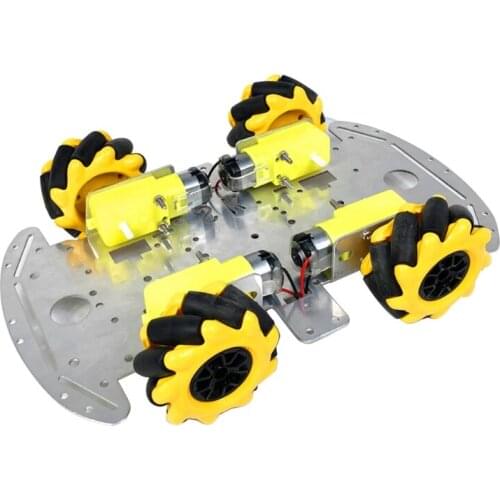 DIY Toy Car Chassis with McNum Omnidirectional Wheel Simulation RC Car Replaceable Interior Chassis Kid’s RC Accessory