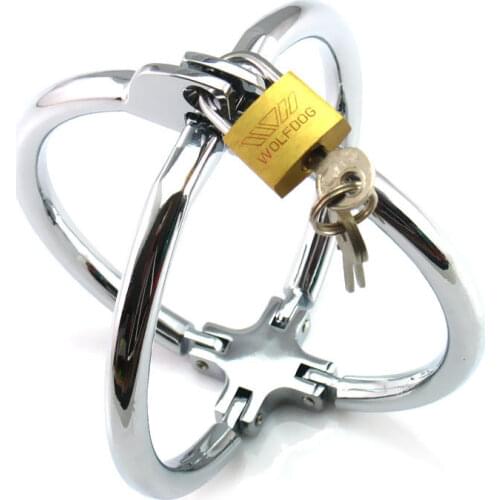 Crossed Wrist Handcuffs BDSM Bondage Stainless Steel Lockable Restraint Fetish Flirt Shop Adult Games Sex Toys for Couples