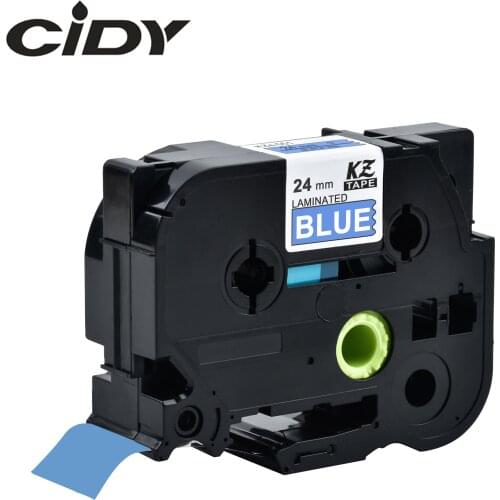 CIDY TZe 555 TZ 555 Tze555 TZ555 White on Blue tze compatible laminated tape for brother printers