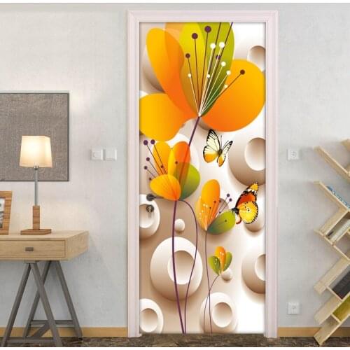 Modern Simple Fashion 3D Stereoscopic Flower Butterfly Wall Stickers DIY Mural Wallpaper For Bedroom Living Room Door Sticker 3D