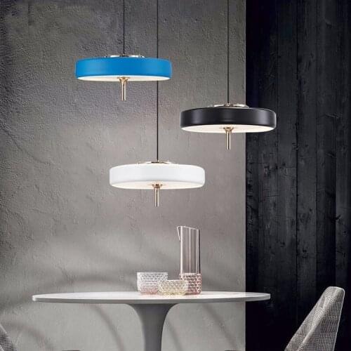 Modern Blue Metal Pendant Lights Black White iron Suspension Lamp For Living Room Study Room Bedroom Home Pendant lighting AL378