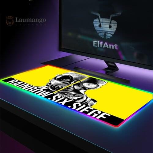 Led Gaming Keyboard Pad Gamer Mouse Pads Rainbow Six Siege Gamer Accessories Computer Mousepad Rgb Desk Mat Lighting Mousepads