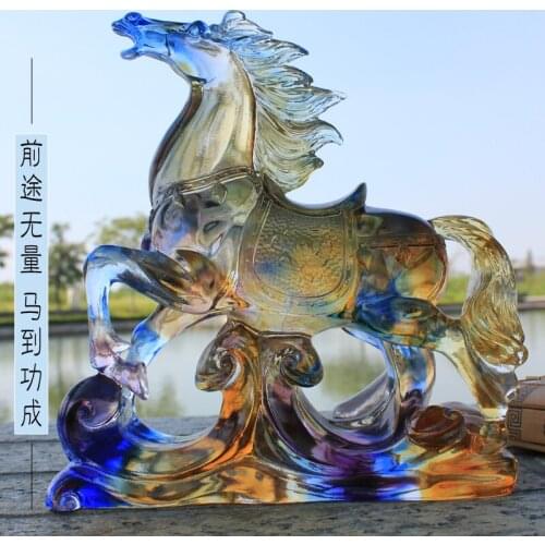 The spring and autumn horse glazed coloured glaze decoration decoration future business success glazed horse ornaments