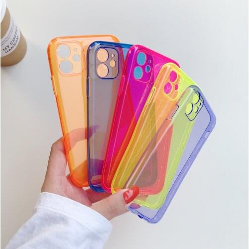 Candy colour phone case transparent for iphone 11 11PRO 11promax xsmax xr x phone case iPhone6s/7plus/8 soft case
