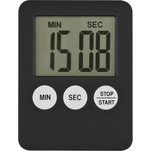 LCD Digital Screen Kitchen Timer Square Cooking Count Up Countdown Alarm Clock Mute Reminder ABS Portable Baking Timer