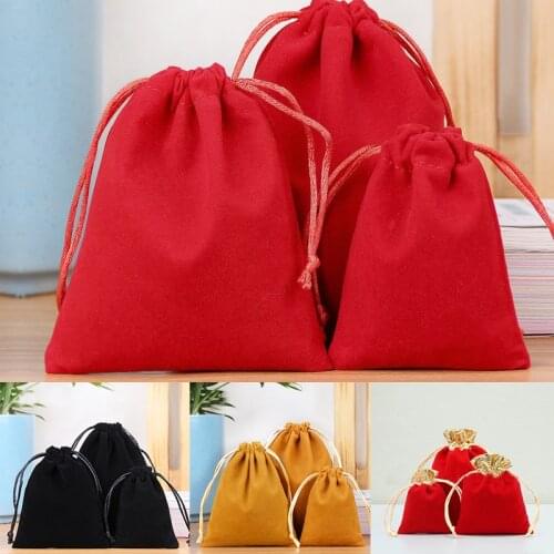 1PCS Colorful Flannel Bag Drawstring Storage Bag Jewelry Packaging Display Drawstring Packaging Gift Bag