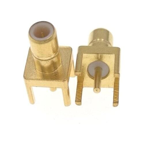 100pcs SMB Male RF Coaxial Adapter 4 Pins Square Stand Connector PCB Panel Mount Plug Jack Connector