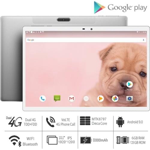 2021 Super Tempered 10 inch Tablet PC Deca Core Android 9 Pie 6GB RAM 128GB ROM Camera 4G FDD LTE 5G WiFi Netflix Media Pad