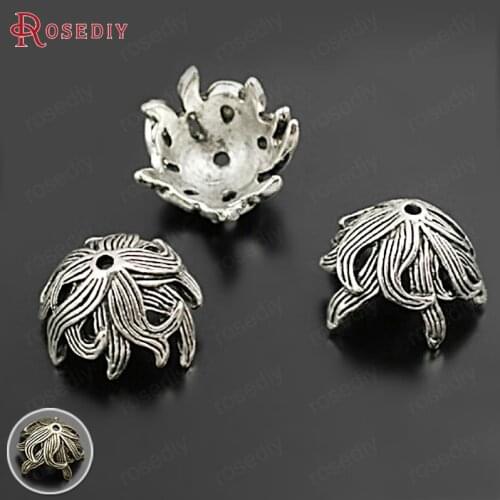 28463)20PCS 15MM,height 10MM Antique Style Zinc Alloy Bead Caps Diy Jewelry Findings Accessories Wholesale