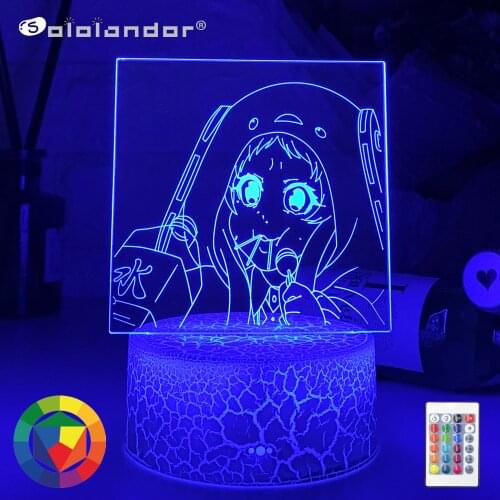 3d Lamp Anime Kakegurui Compulsive Gambler Runa Yomozuki for Bedroom Decorative Night Light Kids Room Manga Kakegurui Led Light