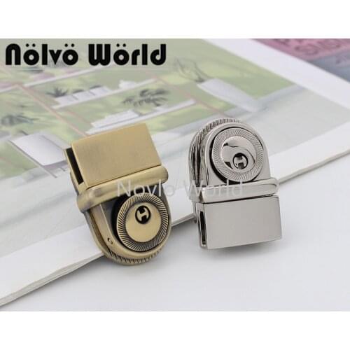 5-20 pieces 4 colors 41x26mm Metal Tongue-shape Key Lock for Women bag Push Lock Man Briefcase Bag Purses Accessories