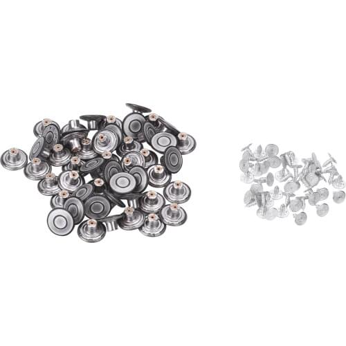 50 Sets Jeans Button 17mm Metal Versatile Instant Replacement Button with Rivets for Pants Overalls Jacket Jeans Buttons
