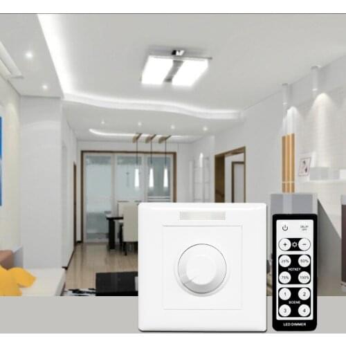 BC-320-6A Knob style PWM LED Dimmer 6A LED wall dimmer with remote For led light tape DC12-48V