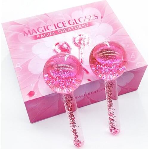 Large Beauty Ice Hockey Energy Beauty Crystal Ball Facial Cooling Ice Globes Water Wave Face and Eye Massage Skin Care 2pcs/Box