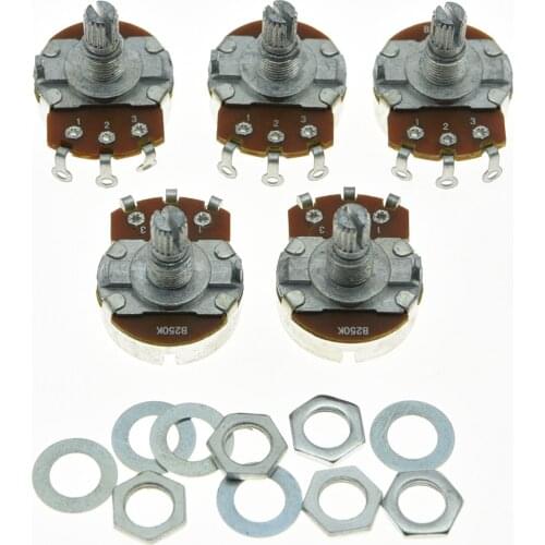 KAISH 5x B250K Large Linear Guitar Pots 15mm Short Split Shaft 250K Potentiometers