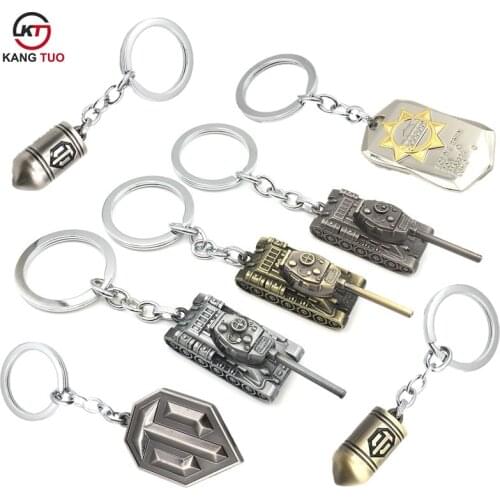 Popular Game WOT Series World Of Tanks Keychain Tank Bullet Key Chain Bag Charm Key Ring For Fans Souvenir Gift Jewelry Trinket