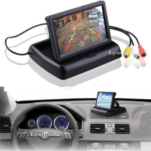 4.3 Inch Digital TFT LCD Car Monitor Foldable Monitor Display Reverse Camera Parking System for Car Rearview Monitor NTSC PAL