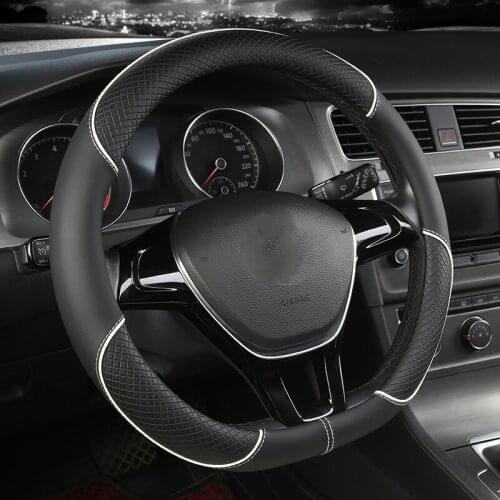 D Shape O shape Car Steering Wheel Cover Non-slip PU Leather for POLO GOLF 7 Scirocco Suzuki Swift Nissan Rogue High Quality