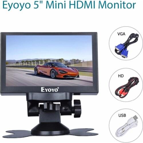 Eyoyo 5 inch Mini HDMI Monitor 800x480 Car Rear View TFT LCD Screen Display With BNC/VGA/AV/HDMI Output Built-in Speaker