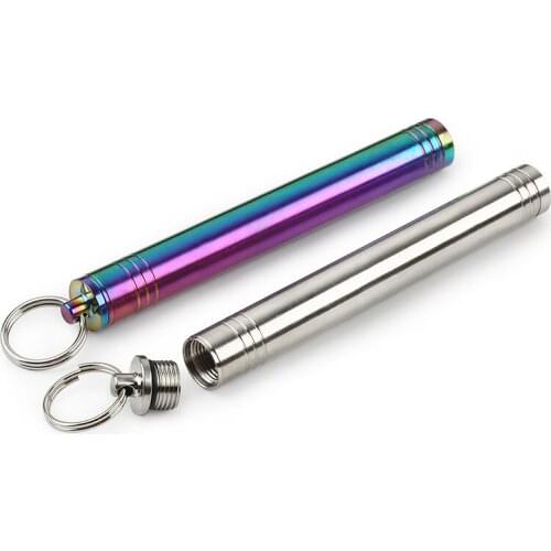 Titanium Alloy Seal Toothpick Canister Bottle Waterproof Toothpick-holder Receive EDC Tool