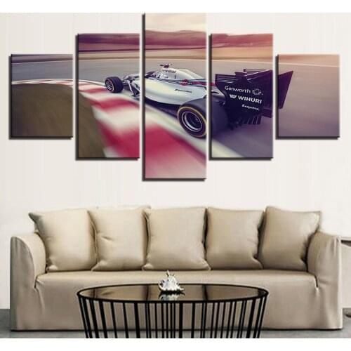 HD Posters Picture Wall Art Home Decoration Modular Frame 5 Panel Racing Car Living Room Printed Modern On Canvas Painting