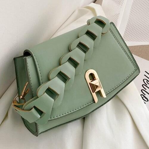 Solid Color Small Flap Shoulder Crossbody Bags for Women 2021 PU Leather Womens Designer Handbag Travel Female Messenger Bag