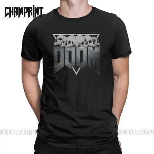 Mens T-Shirt Doom Eternal 100% Cotton Tee Shirt Short Sleeve Game Conan Barbarian Thulsa Snake Cult T Shirt Clothing Printed