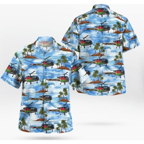2021 New 3D Printing Helicopter Hawaii Shirts Men Summer Short-sleeved Beach Shirt Men Shirts Oversize Camisa Masculina 5XL-94