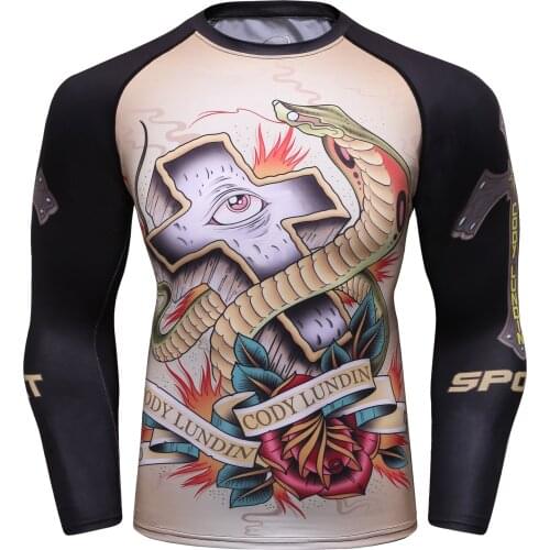 2021 Good-looking digital printing top customization mens tight sports T-shirt short-sleeve fitness training rashguard