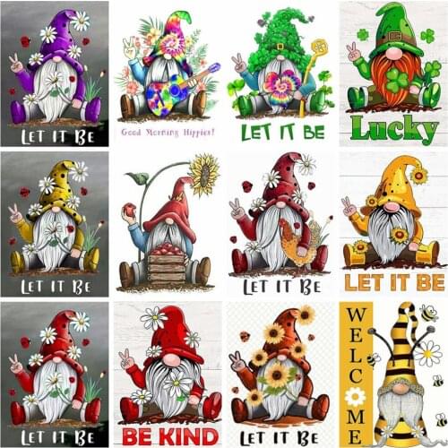 Huacan Diamond Painting Kit Santa Claus Cartoon 5d Diy Diamond Embroidery Mosaic Dwarf Daisy Home Decor