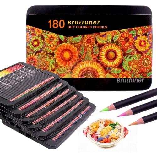 180 Colors Colouring Pencils Oil Based Assorted Colours Art Pencils set for Artists Kids Sketchers Colouring Gift,Tin Box