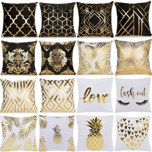 Cushion Cover 45x45cm Gold Soft Fashion Throw Pillow Cover Decorative Sofa Pillow Case Home Coffee Car Seat Cushion Covers