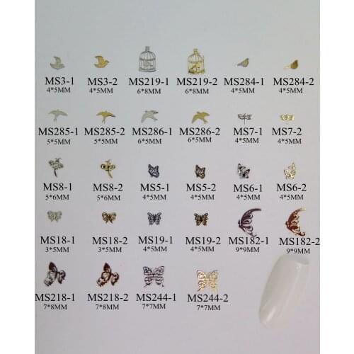 Approx. 1000pcs/bag Silver/Gold Eagle Pigeon Butterfly Dragonfly non-adhesive Soft Metal Slices Nail Art Decoration