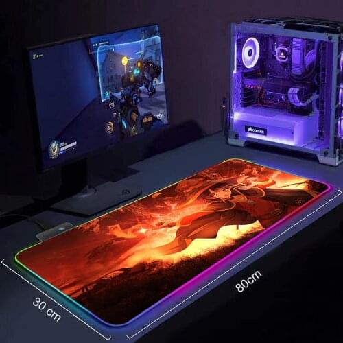 RGB Gamers decoracion speed Mouse Pad Large 90x40cm Mousepad USB Backlit Rainbow Rubber Computer Keyboard Desk mat KonoSuba