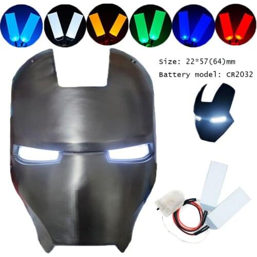 Christmas Halloween Masks DIY LED Light Eyes Kits For Tony Stark Helmet Cosplay Glow Eyes Modified Mask Accessories CR2032